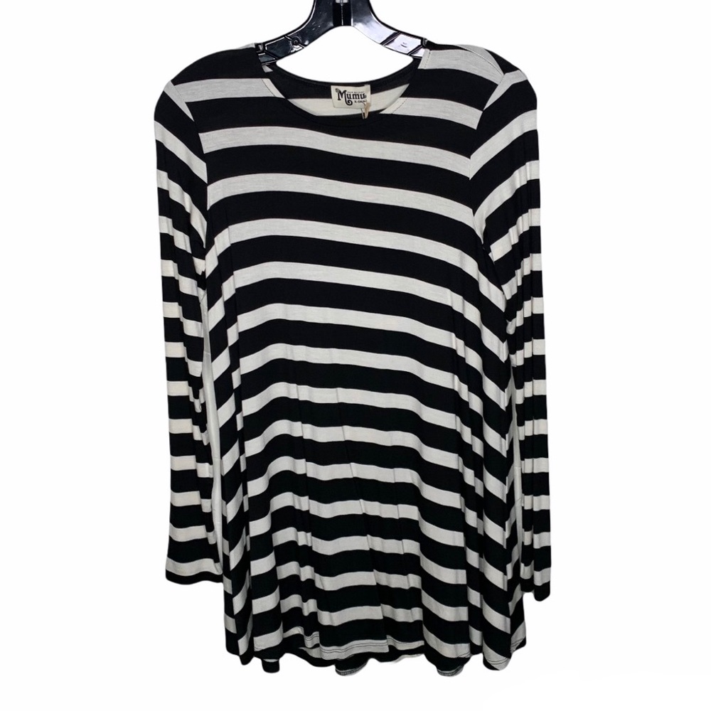 Show Me Your Mumu Tyler Tunic Dress Black and White Stripe NWT